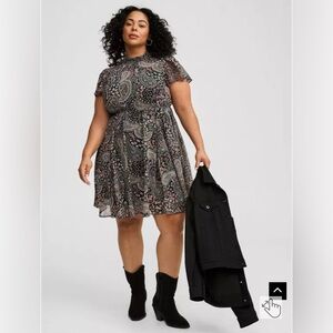 Torrid Paisley Mini Smocked Dress